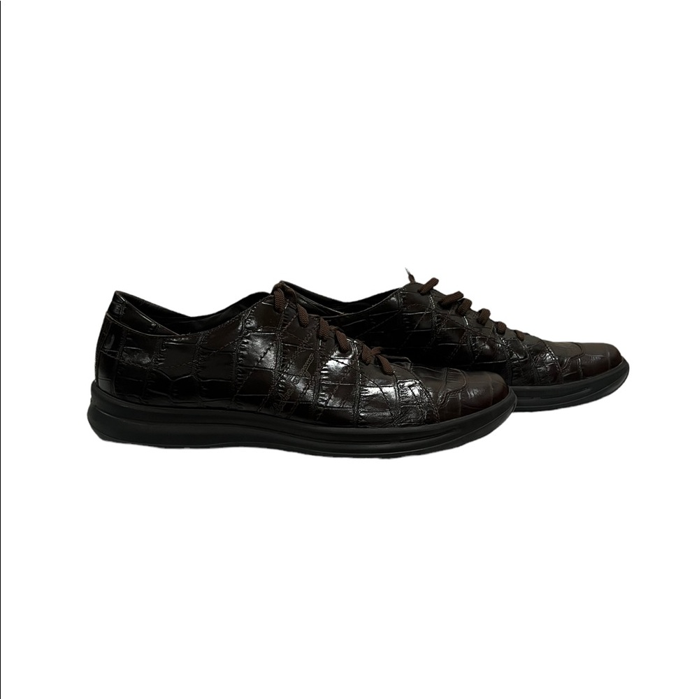 Salvatore Ferraragamo Mens Brown Crocodile Leather Sneakers